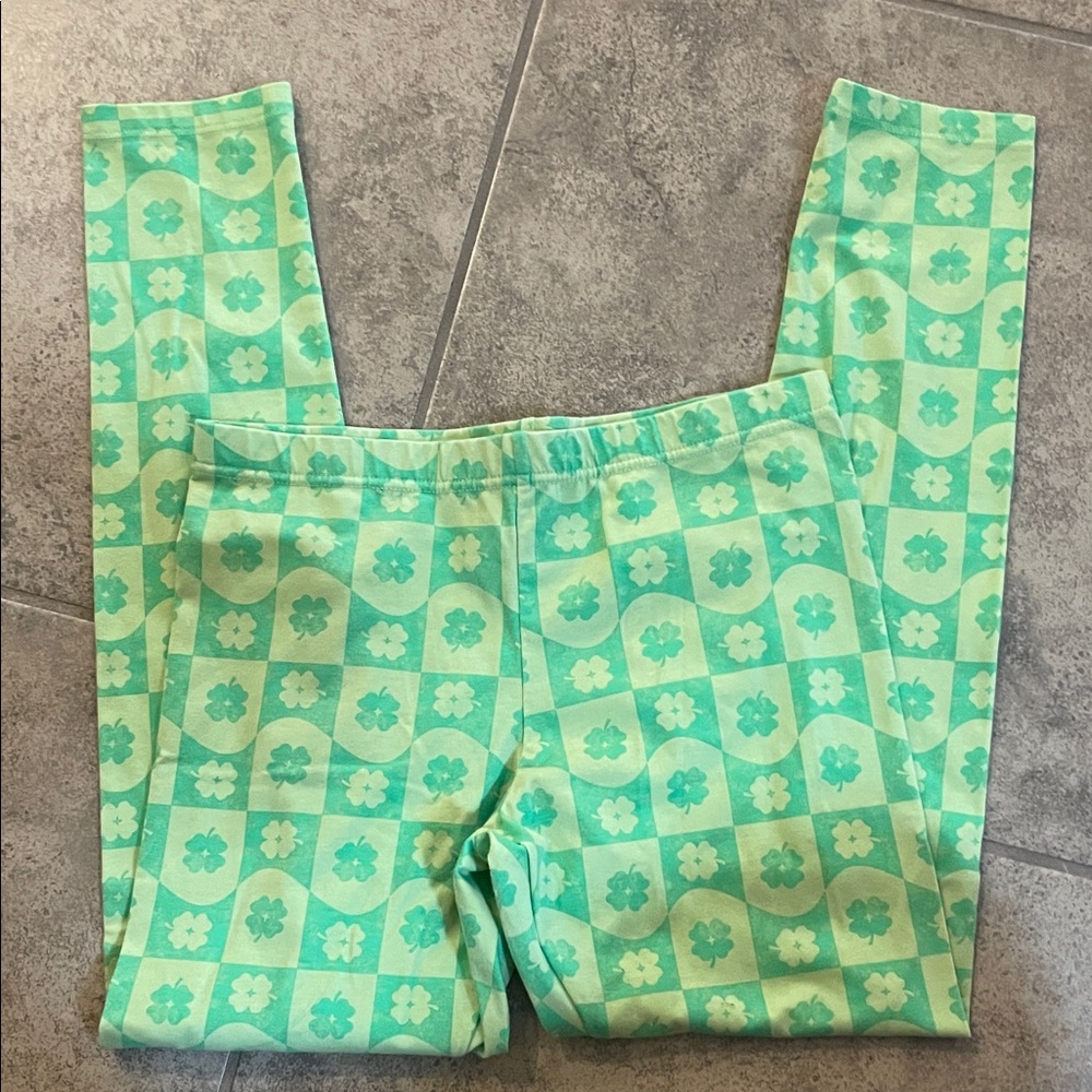 Wonder Nation Green Floral Leggings